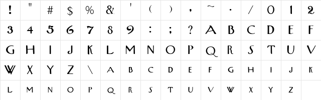 APPLE Regular Character Map