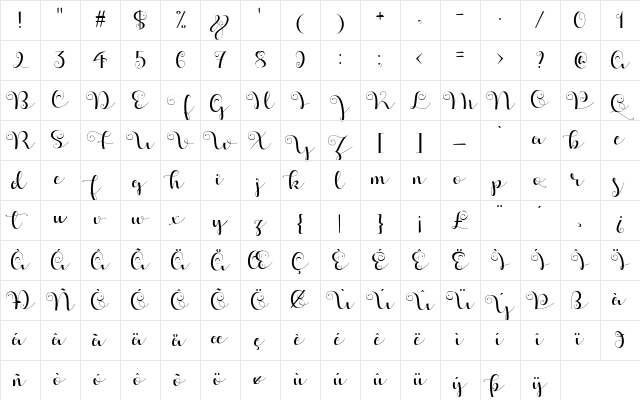 Apples Script Demo Regular Character Map