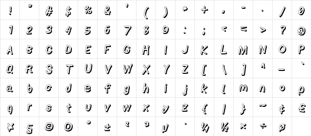 AppleStorm ShdXbdIta Character Map
