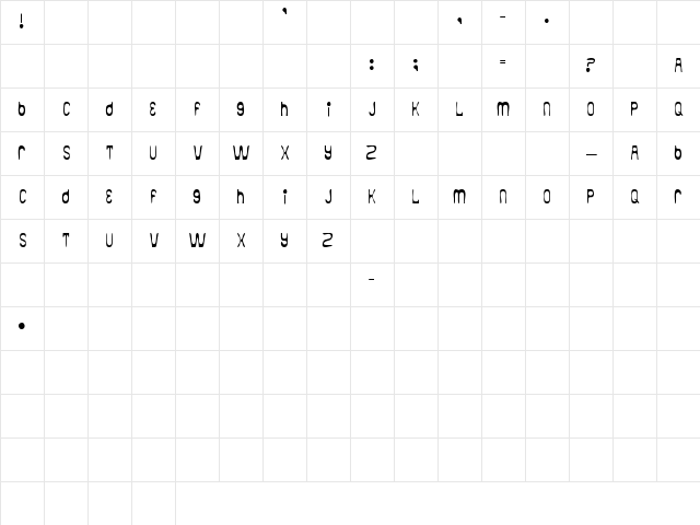 aqualib Regular Character Map