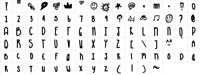 Aquarious Medium Character Map