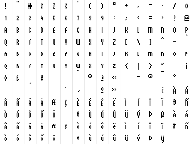Arachnid Regular Character Map Arachnid Regular Character Map
