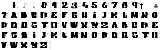 Arakphobia Regular Character Map Arakphobia Regular Character Map