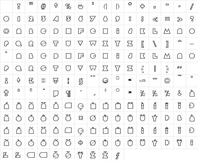 Aramis Regular Character Map Aramis Regular Character Map