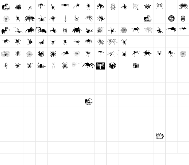 Aranea Regular Character Map