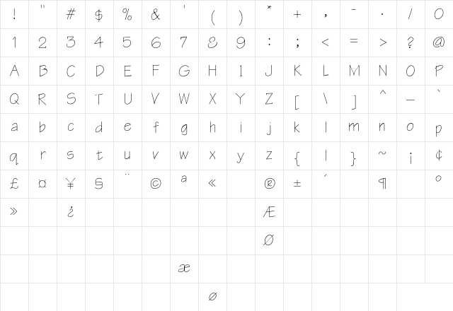 Architect Regular Character Map