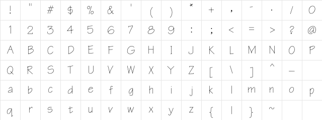 Architect Regular Character Map