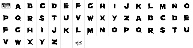 Massacre Regular Character Map