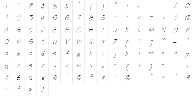 Archtype Oblique Character Map Archtype Oblique Character Map