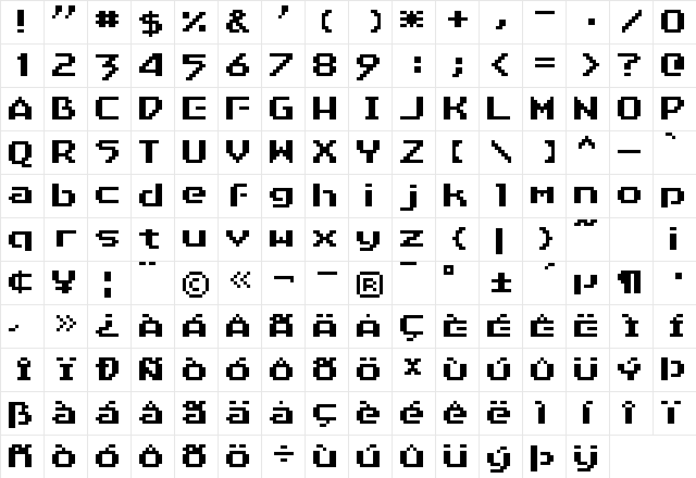 Arcology Regular Character Map