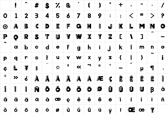 Arcoverde Regular Character Map Arcoverde Regular Character Map