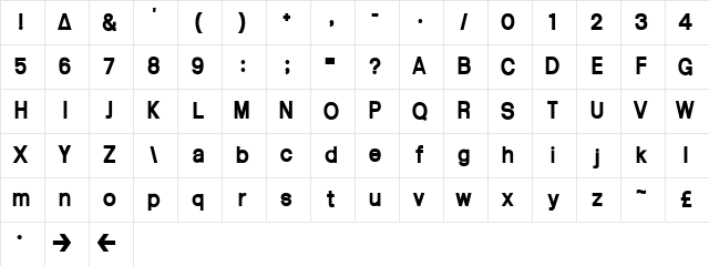 Arctik 5 Arctik 5 Character Map