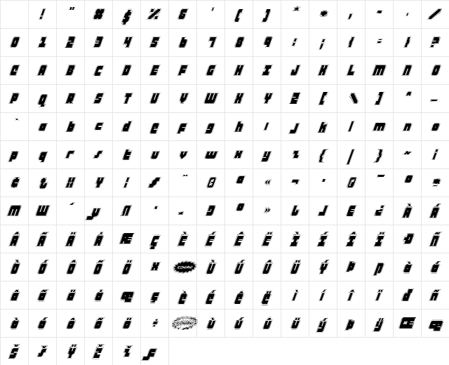 Alpha Taurus Pro Italic Pro Italic Character Map