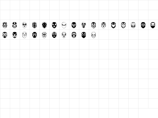 Arena Mascaras Regular Character Map