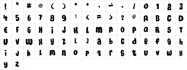 MassiveHeadache3 Regular Character Map MassiveHeadache3 Regular Character Map