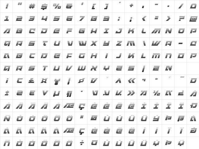 Armed Lightning Gradient Italic Italic Character Map Armed Lightning Gradient Italic Italic Character Map