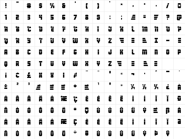 Army Rangers Laser Regular Character Map