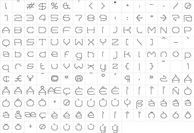 Masta Light Character Map