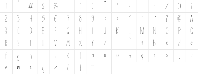 Asbah Regular Character Map Asbah Regular Character Map