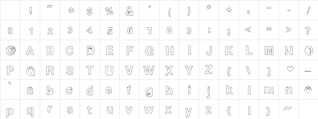 AshleysFont2 Medium Character Map