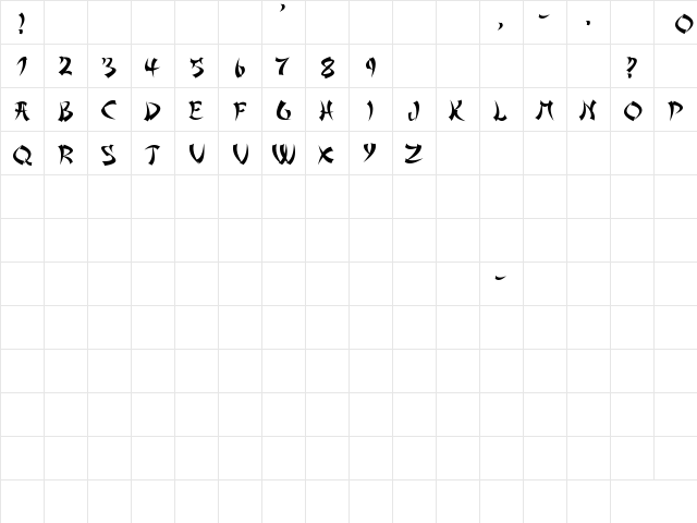 Asian Delight Regular Character Map