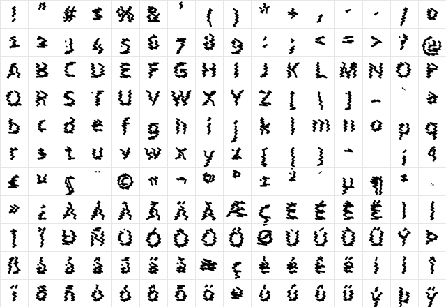 Astral Wave Regular Character Map