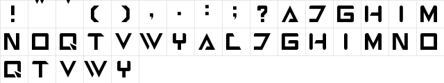 Astro Regular Character Map