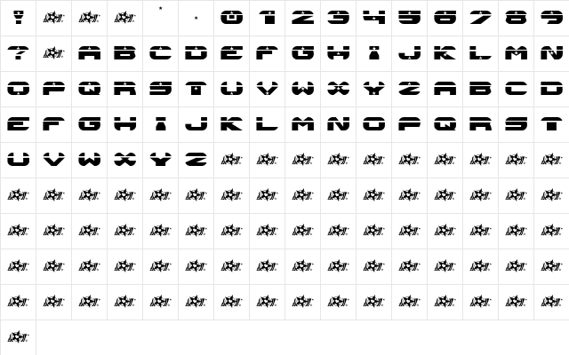 ASTRONEO ASTRONEO Character Map