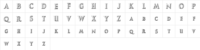 Augustus Beveled Regular Character Map Augustus Beveled Regular Character Map
