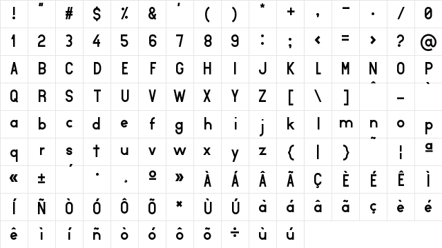 Aurea Regular Character Map