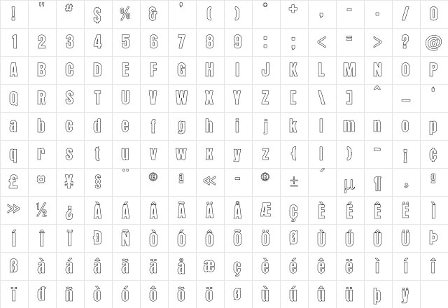 Aurora Ho Regular Character Map