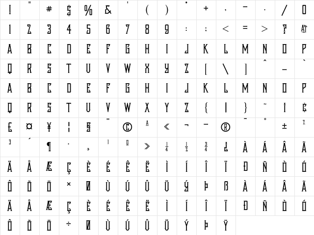 AustinNichols Regular Character Map