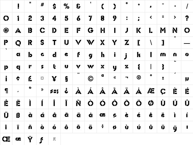 Avante Regular Character Map Avante Regular Character Map