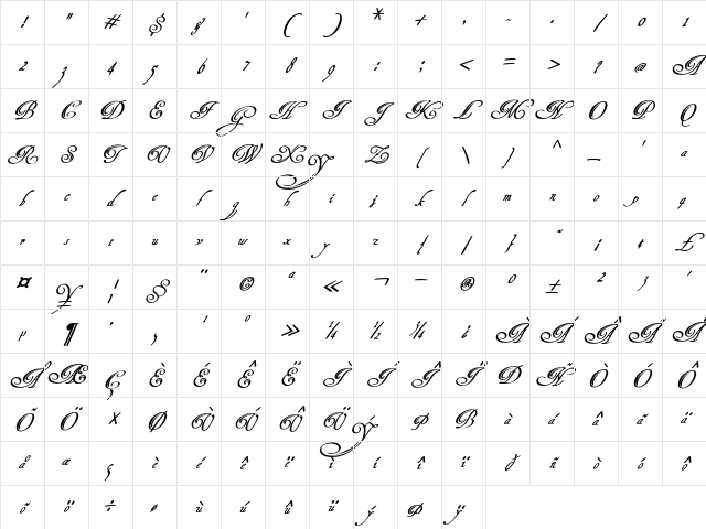 Avendale Bold Italic Character Map Avendale Bold Italic Character Map
