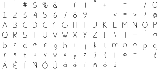Aviel Bold Character Map
