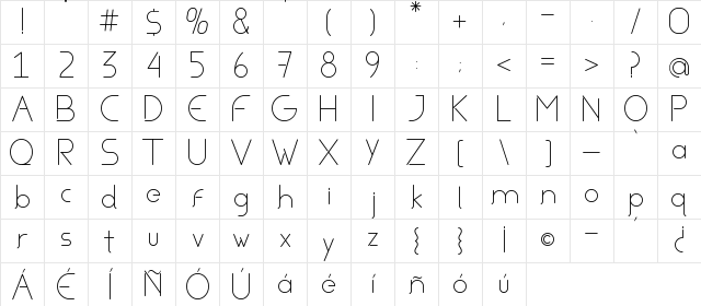 Aviel Regular Character Map