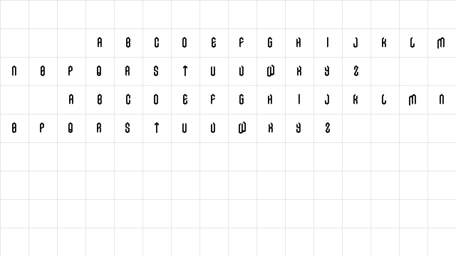 AXE Regular Character Map