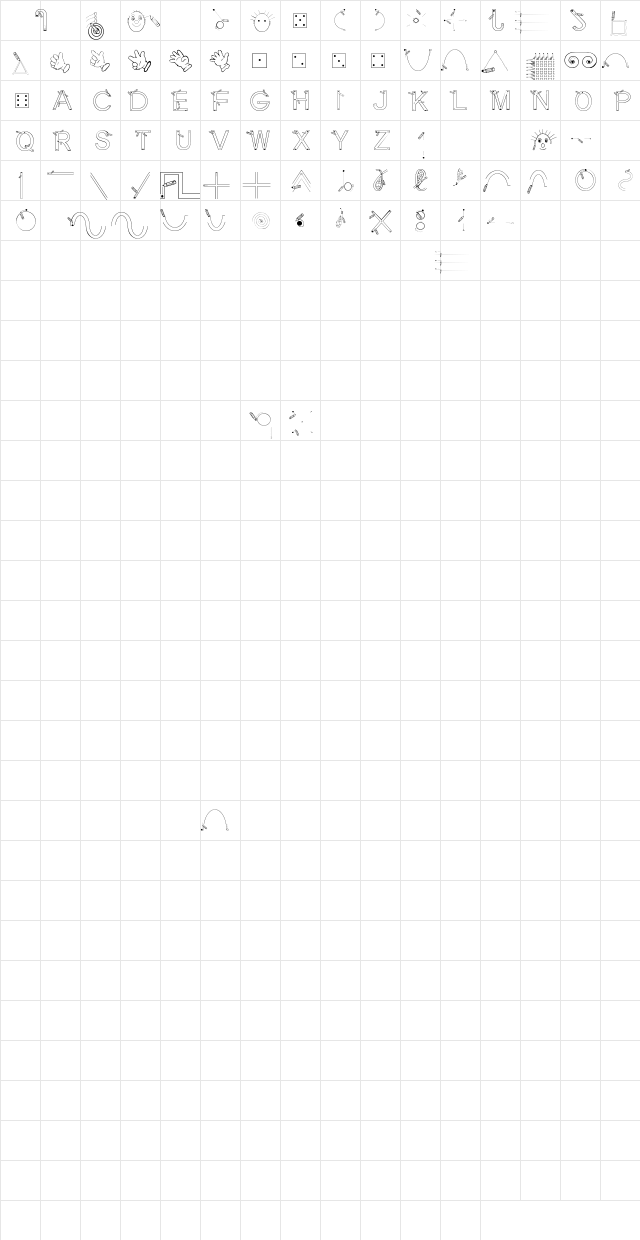 Maternellecolor graphisme Regular Character Map