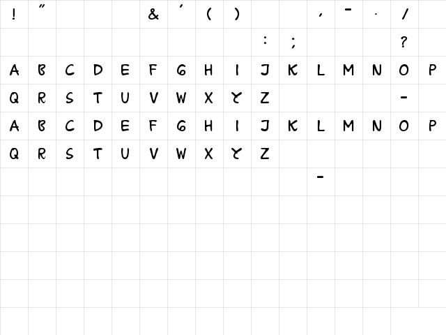 B Prahara TH Regular Character Map
