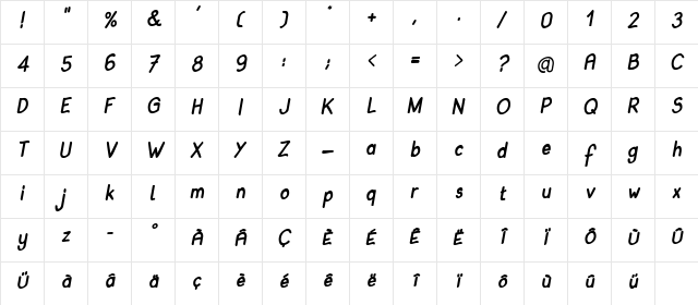 Babiole Italique Character Map
