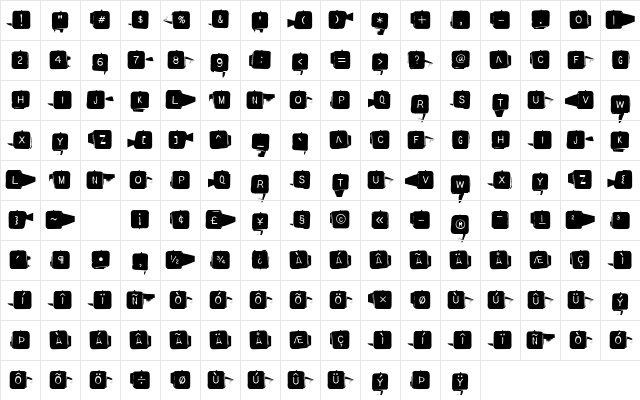 BackspacerSquare Medium Character Map BackspacerSquare Medium Character Map