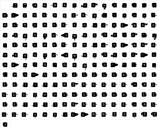 BackspacerSquare Medium Character Map BackspacerSquare Medium Character Map