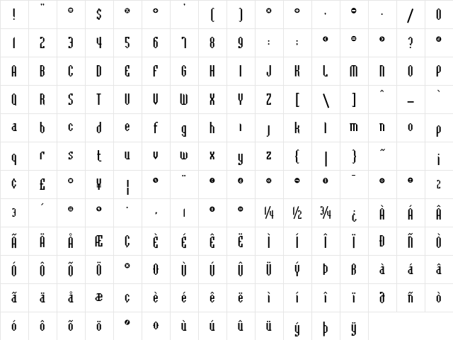BadlocICG Bevel Character Map