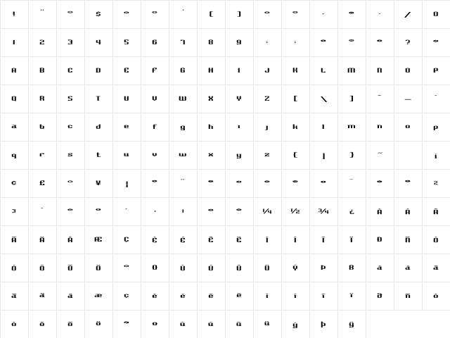BadlocICG Compression Character Map