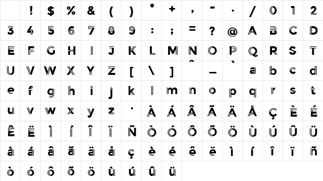 Balans Regular Character Map