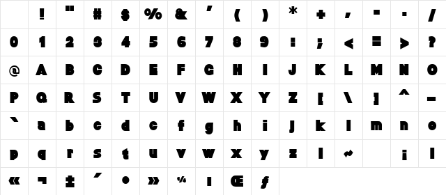 Baltar XHeavy Character Map Baltar XHeavy Character Map