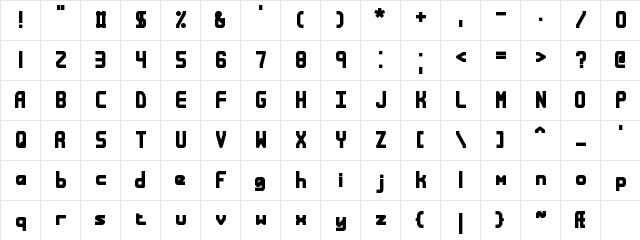 Bandwidth Bandless BRK Regular Character Map