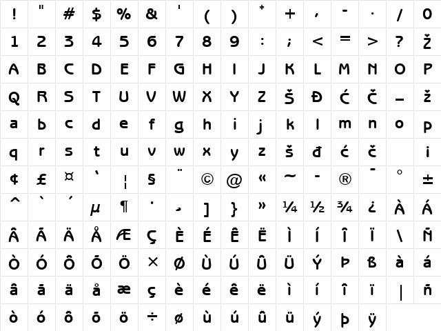 BangkokGothic Bold Character Map BangkokGothic Bold Character Map