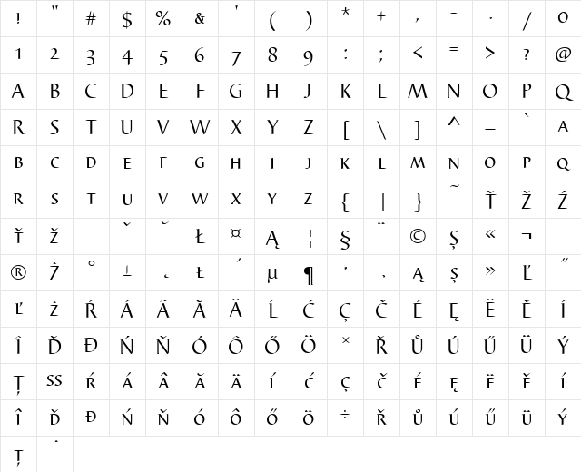 BarbedorSCTEEReg Regular Character Map