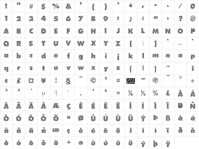 BarberPole Regular Character Map